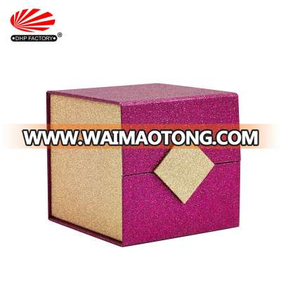 Custom Logo Luxury Rigid Fancy Paper Cardboard Magnetic Closure Gift Tealight Candle Glitter Box Packaging