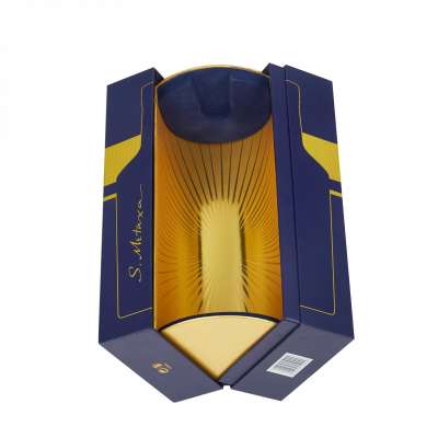 Premium Luxury Custom Logo Gold Cardboard Whisky Glass Bottle Gift Set Packaging Paper Box