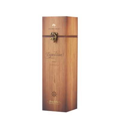 Premium Design Rigid Cardboard Paper Metal lock Custom Brandy Bottle Champagne Glass Wine Gift Box Packaging