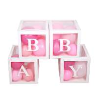 Gender Reveal Balloon Decorative Blocks Transparent Balloons Decor Baby Shower Box